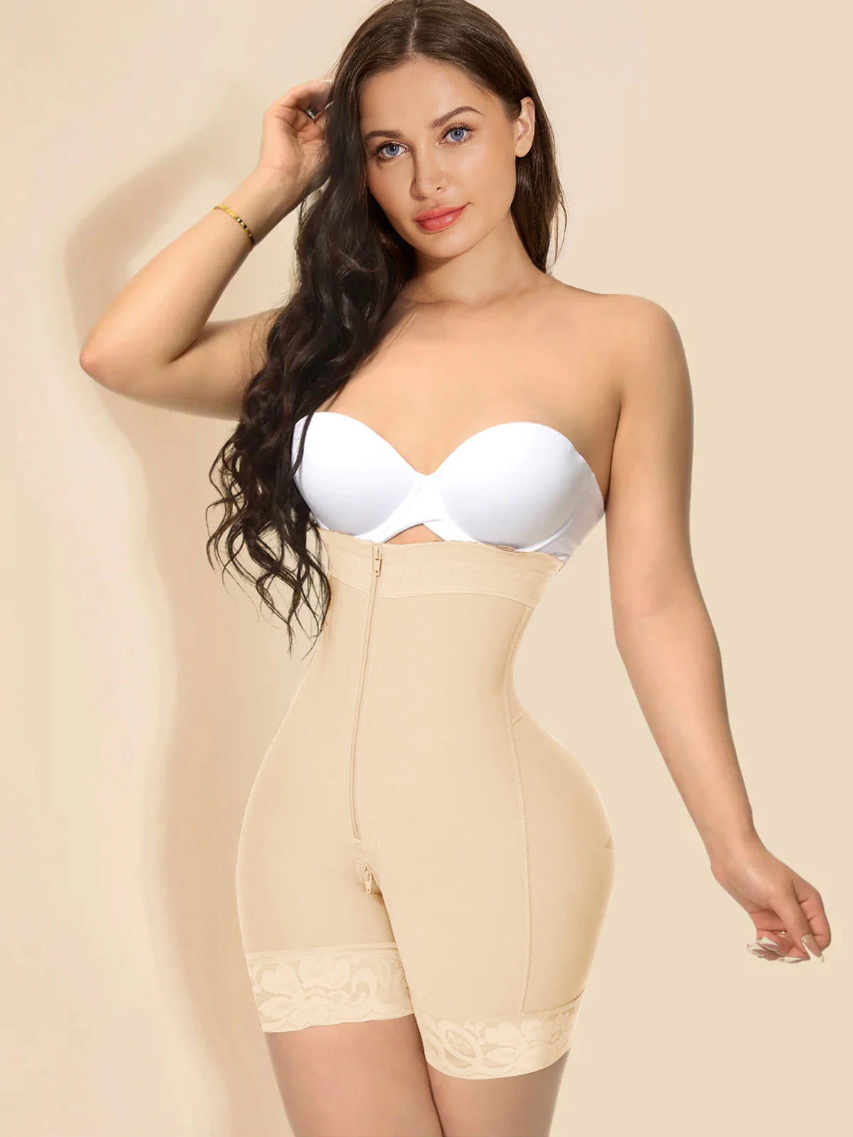 Butt Lifter Shapewear Shorts Crotch with Zipper Ref 1008