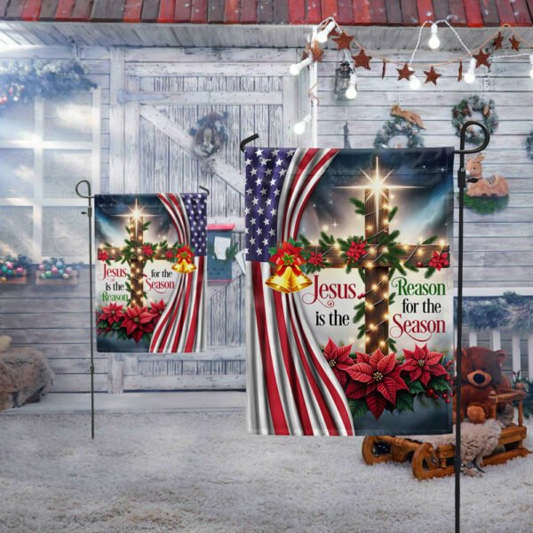 Jesus Christ Christmas Flag Jesus Is The Reason For The Season MLN2047F